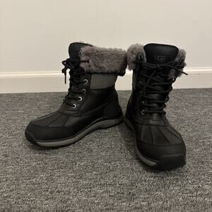 Ugg Adirondack III Women's Size 6.5 Black Leather Boots NIB